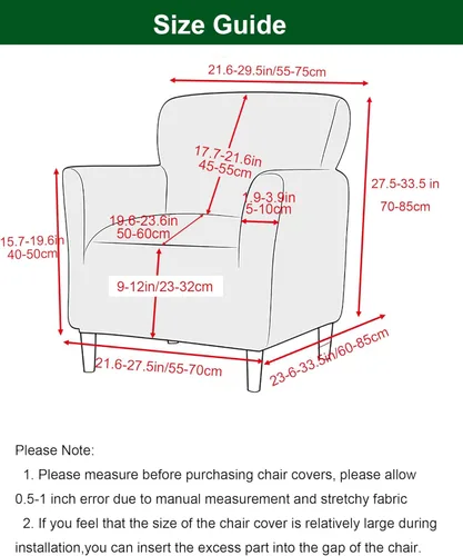 Vista 2 de CRFATOP - Funda elástica para sillón de mediados de siglo moderno de 1 pieza, fundas de silla de acento de jacquard con brazos, fundas de silla