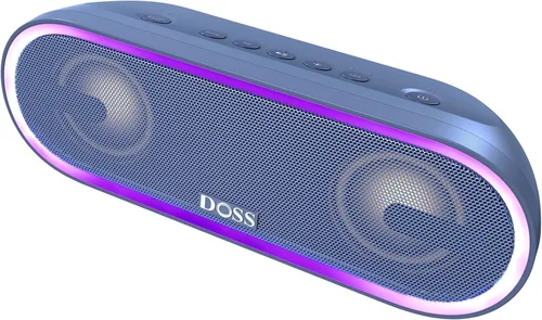 Vista 11 de DOSS SoundBox Pro+ P300 parlante Bluetooth con sonido estéreo de 40 W, graves adicionales, impermeable IPX6, emparejamiento TWS, diversos efectos