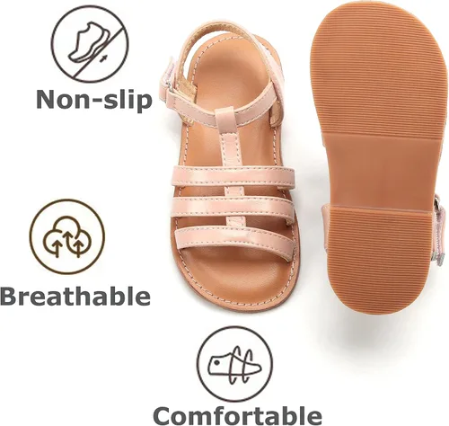Vista 164 de THEE BRON Sandalias cómodas para niñas, zapatos para niños, sandalias rellenas