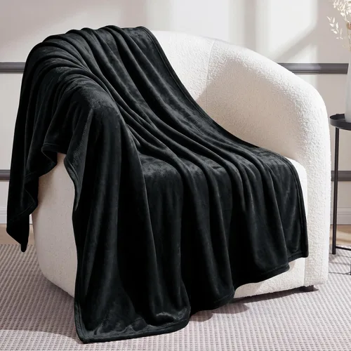 Vista 38 de Utopia Bedding Manta de forro polar negro, tamaño individual, ligera, mullida, suave, antiestática de microfibra (60 x 80 pulgadas)