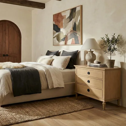 Vista 10 de SAFAVIEH Couture Home Collection Lisabet - Mesita de noche de madera con 3 cajones (totalmente montada)
