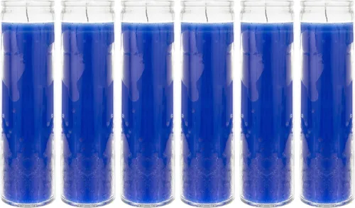 Vista 4 de Mega Candles 1 pieza Velas de Oración Devocional de Recipiente de Vidrio Negro Sin Aroma de 7 Días, Vela de Cera Premium 2 Pulgadas x 8 Pulgadas