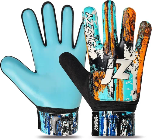 Vista 12 de Guantes de portero de fútbol para niños y jóvenes, guantes de portero antideslizantes con palma de látex de 4 mm y fuerte agarre, protección doble