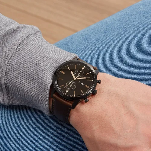 Vista 7 de Fossil Townsman - Reloj cronógrafo de cuarzo casual de acero inoxidable y cuero para hombre
