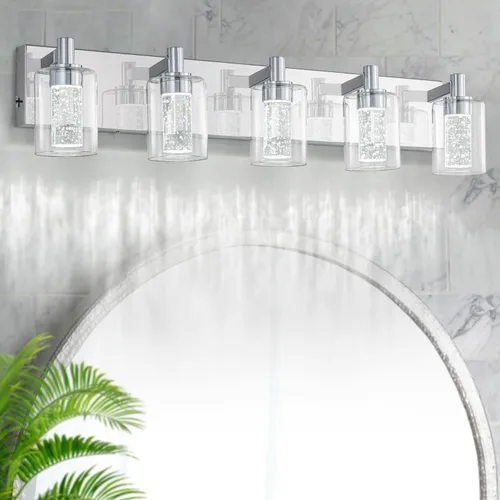 Vista 9 de SineRise - Luz de tocador con 3 modos de color (3000K/4000K/6000K), lámpara de baño LED con protección ocular, lámpara de pared moderna regulable