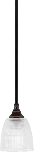 Vista 54 de Toltec Lighting Tallo Colgado Mini colgante, acabado de cobre negro, 3.5" cuadrado humo burbuja vidrio