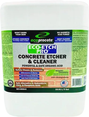 Vista 9 de eco-etch Pro hormigón Etcher & Limpiador, 1 gal Efflorescence, Rust & Dirt Remover from Brick, Driveway, Garage - Gentle Substitute for Citric