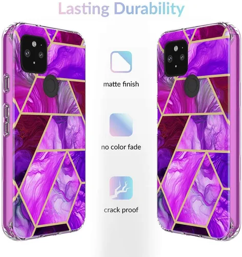 Vista 7 de Jeylly Funda de teléfono para Google Pixel 5, [Paquete de 2+2] Protector de pantalla de vidrio templado + protector de lente de cámara, PC duro