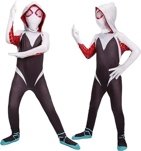 Vista 5 de Regalos de Navidad para niños, disfraz de superhéroe para niños, estilo 3D, overol de cosplay para regalo