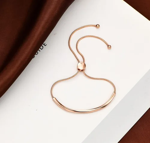 Vista 3 de WOWORAMA Pulseras deslizantes ajustables para mujer, pulsera de amistad para mujer, pulsera bolo de oro, oro blanco, oro rosa