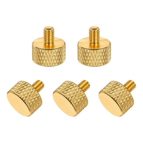 Vista 33 de MECCANIXITY 5 piezas M6x14mm Tornillos de pulgar estriado de cabeza plana, pernos de rosca completa de aleación de aluminio sólido para carcasas
