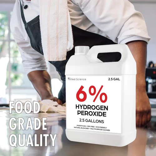 Vista 6 de Allied Science 6% de peróxido de hidrógeno, grado alimenticio H202 y agua desionizada, 2,5 galones