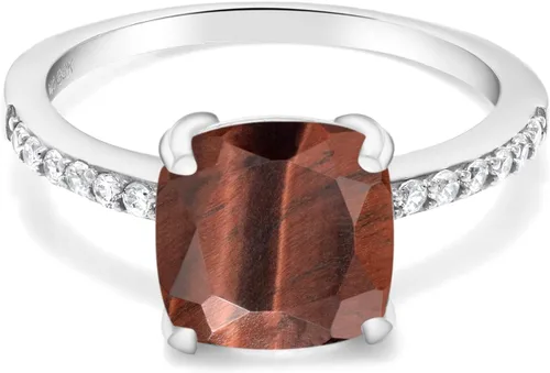 Vista 106 de Gem Stone King Anillo de compromiso de plata de ley 925 con piedra preciosa de corte cojín de 0.315 in Anillo de compromiso de aniversario de boda