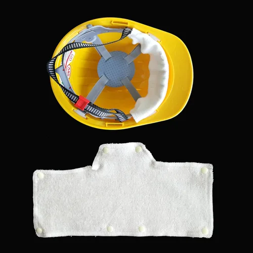 Vista 21 de Colorful Sweatband for Hard Hat Washable Velvet Terry Cotton Hard Hat Liner NAEE snap on Negro