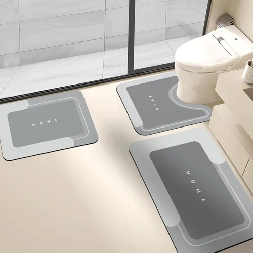 Vista 18 de Housego Tapete mágico de baño absorbente, alfombra de secado rápido, tapete mágico de baño antideslizante, alfombra de piso con respaldo de goma