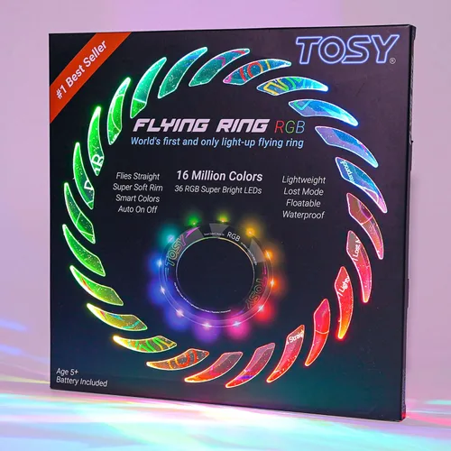 Vista 8 de TOSY Flying Ring - 36 RGB Multicolor or 12 Monocolor LEDs, Super Bright, Lost Mode, Auto Light Up, Camping Essentials for Kid/Teen/Boy/Girl, Safe &