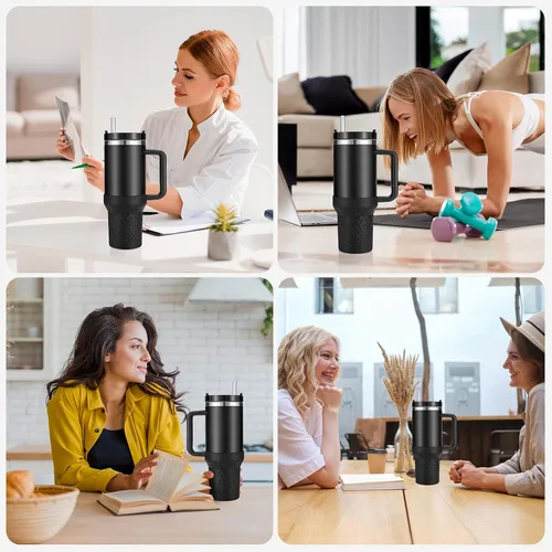 Vista 7 de Funda de silicona para botas de 40 onzas para accesorios de copa Stanley, funda de silicona para botella de agua para Stanley Quencher H2.0 y vaso