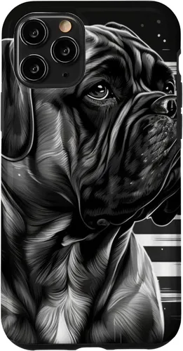 Vista 27 de iPhone 16 Bullmastiff Dog Black And White American Flag Bullmastiff Case