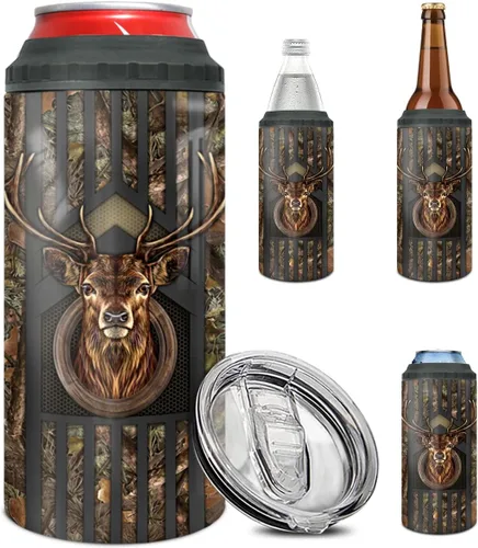 Vista 9 de winorax Vaso de béisbol 4 en 1, enfriador de latas de béisbol de acero inoxidable, vasos aislados para café, taza de viaje con tapa, vasos de regalo