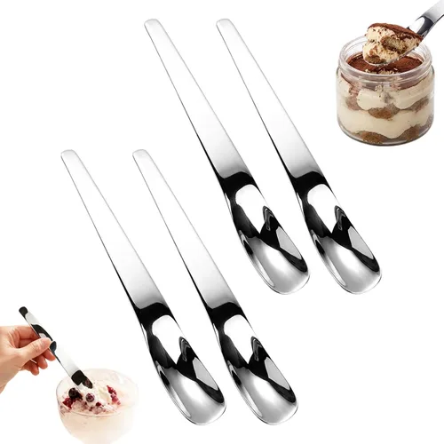 Vista 12 de Stainless Steel Dessert Spoon with Long Ergonomic Handle, Ice Cream Spoon 3PCS