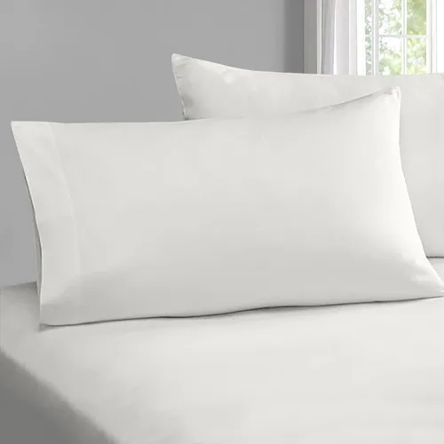 Vista 106 de Juego de 2 fundas de almohada de 100 % algodón puro, tamaño King, color plateado, lujosas fundas de almohada de algodón de fibra larga de 400 hilos