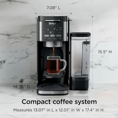 Vista 15 de [Usado] Ninja Cafetera de goteo Máquina de café DualBrew Pro caliente y helada Uso con cápsulas de café K-Cup 3 estilos de preparación