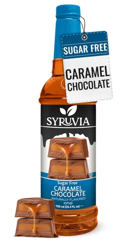 Vista 23 de Jarabe de café sin azúcar Syruvia, jarabe con sabor a caramelo para bebidas, lattes y postres – 25.4 fl oz