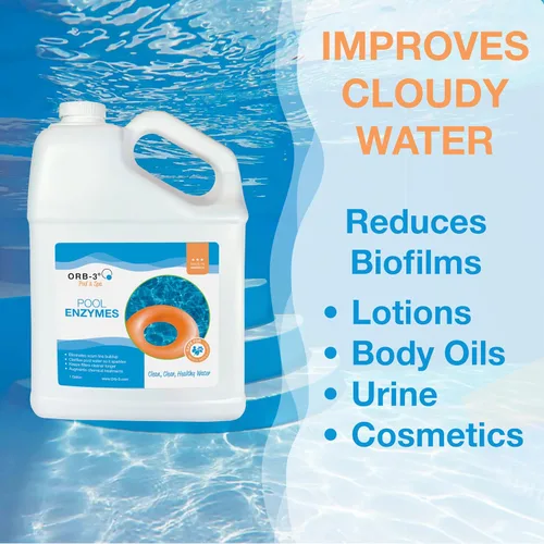 Vista 2 de Orb-3 F839-000-1G Jarra de enzimas para piscina, 1 galón