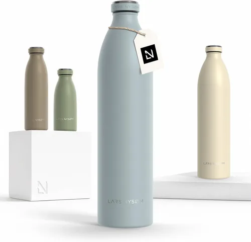 Vista 68 de LARS NYSØM Botella de agua aislada de acero inoxidable de 12 onzas, 17 onzas, 25 onzas, 34 onzas, 51 onzas, frasco térmico aislado para bebidas