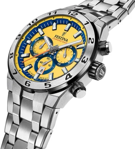 Vista 3 de Festina Men's Chronograph Watch SteelYellow F206704, Bracelet