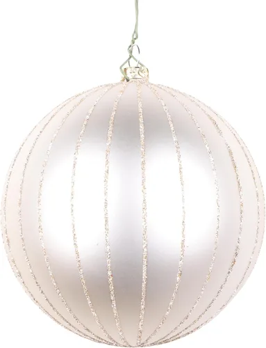 Vista 54 de Vickerman Adorno navideño de bola de avena mate con purpurina de 5 pulgadas. Incluye 4 piezas por bolsa.