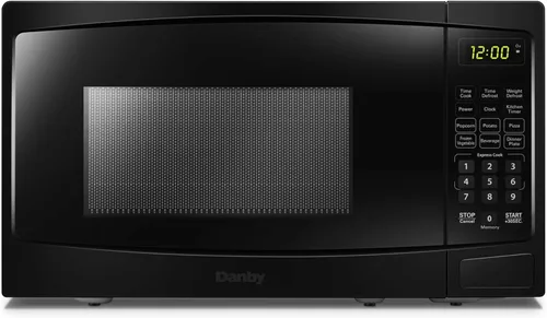 Vista 9 de Danby DBMW1120BWW - Microondas para encimera de 1.1 pies cúbicos en blanco, 1000 vatios, microondas de tamaño familiar con puerta de botón