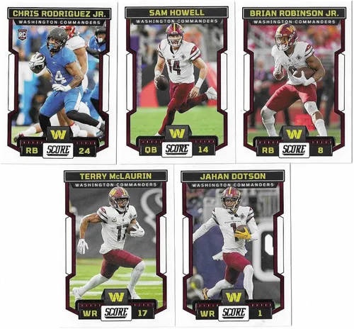 Vista 2 de 2023 Panini NFL Score Washington Commanders Football Team Set 11 Cards W/Drafted Rookies