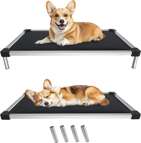 Vista 8 de FXW TitanNest Cama Elevada para Perros a Prueba de Masticación, Catre Elevado para Uso en Interiores/Exteriores/Camping, Cama Acolchada