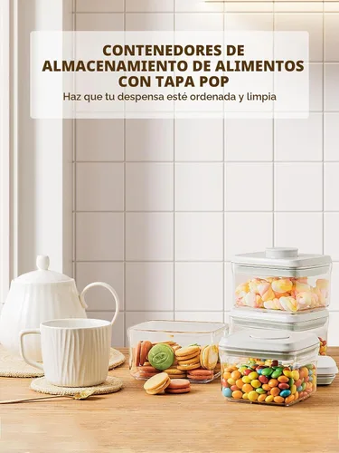 Vista 2 de Recipiente hermético pequeño, 0.3 cuartos de galón con tapa emergente