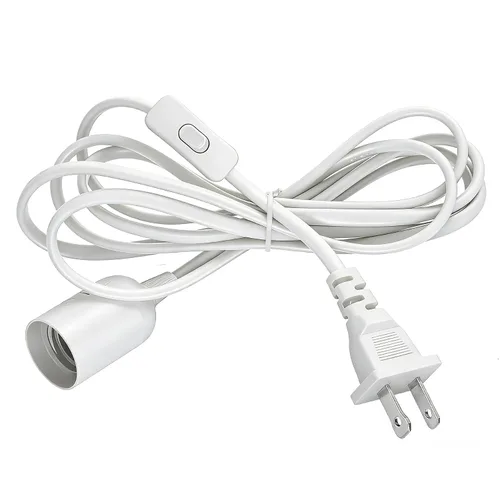 Vista 8 de Cable de luz colgante colgante - Enchufe de bombilla con cable E26/E27 enchufe de luz, cable de linterna colgante de extensión con interruptor