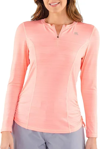 Vista 2 de ZeroXposur Camisa de natación ajustable con media cremallera para mujer