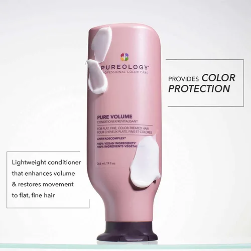 Vista 2 de Pureology Acondicionador de volumen puro Para cabello plano, fino y teñido Añade volumen y movimiento Acondicionador ligero Sin sulfatos