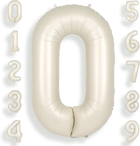 Vista 31 de SUWEN Globos de helio grandes de 102 cm (40 pulgadas) con letra S en color crema. Globos grandes de papel de aluminio con letra en helio, de A a Z.