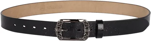 Vista 185 de Cinturón de cuero clásico con hebilla de metal para mujer con vestido de jeans