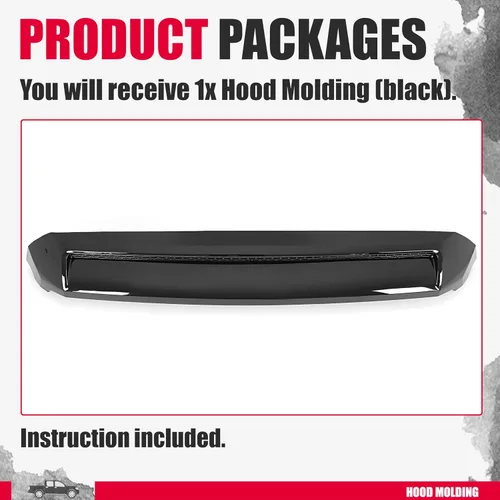 Vista 7 de Kojem Moldura de Protuberancia de Capó Compatible con Toyota Tundra Platinum 2014-2021 Estilo Código de Color 202 Negro Parrilla Superior Delantera