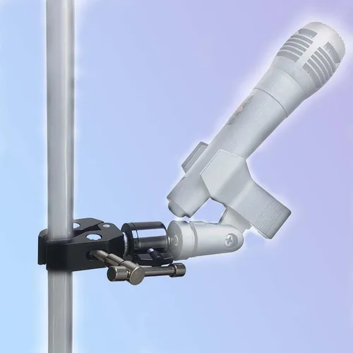 Vista 3 de Abrazadera de cangrejo articulada de 1/4 pulgadas con cabeza de bola a rosca de 5/8 pulgadas - Soporte ajustable para micrófonos, para Insta360 X5