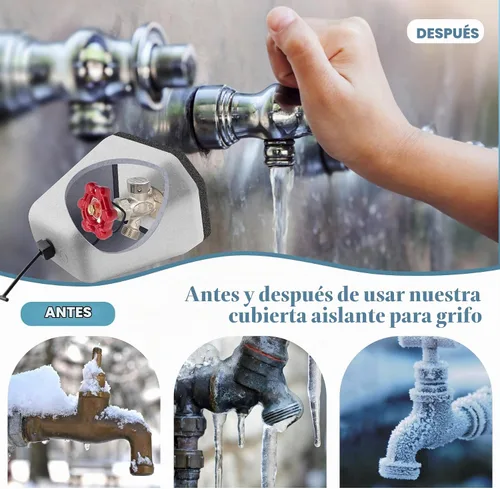 Vista 5 de Cubiertas de Grifo para el Aire Libre para Protección contra Congelación en Invierno, Fundas de Espiga de Espuma para el Invierno Aisladas
