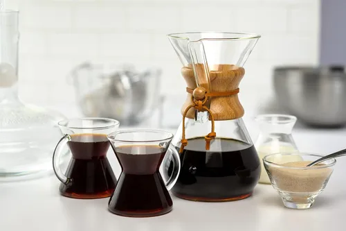 Vista 7 de Cafetera de vidrio para verter Chemex - Serie Clásica - 8 tazas - Embalaje exclusivo Cafetera de goteo manual, vidrio de borosilicato no poroso