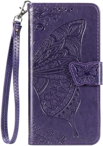 Vista 10 de for Xiaomi 12s Ultra Wallet Case Butterfly Flower Design PU Leather Flip Folio Cover with Card Holder Kickstand Wrist Strap Shockproof Protective