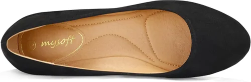 Vista 4 de mysoft Zapatos de vestir cómodos con tacón bajo y grueso, punta redonda, para mujer