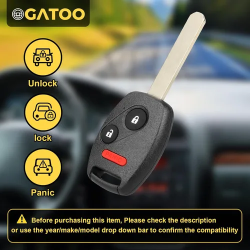 Vista 2 de 2 unidades de control remoto de entrada sin llave de repuesto para Honda Honda Civic LX 2006 2007 2008 2009 2010 2011, Honda Odyssey 2011-2017