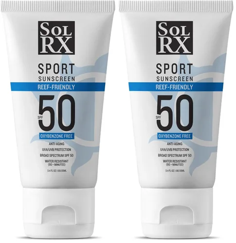 Vista 8 de SolRX SPORT SPF 50 Protector solar, sin oxibenzona, fórmula amigable con los arrecifes Diseñado para una vida activa saludable, perfecto