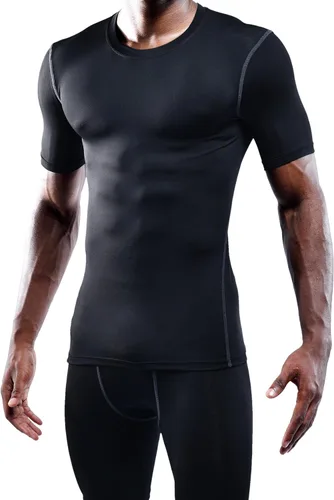 Vista 2 de NELEUS Paquete de 3 camisetas de entrenamiento de capa base de compresión atlética para hombre