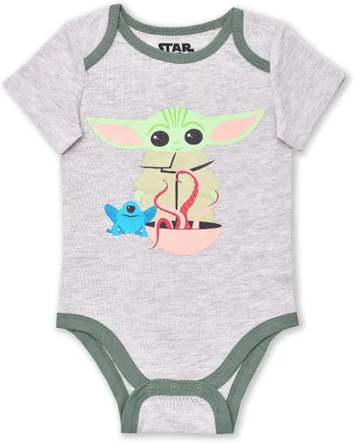 Vista 2 de STAR WARS Baby Yoda - Body para niño de 3 unidades, para recién nacidos y bebés, color negrogris